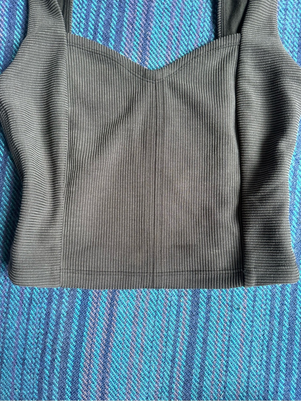 Lululemon Ribbed Softstreme Sweetheart Crop Tank Top - Charcoal Black - Picture 4 of 8
